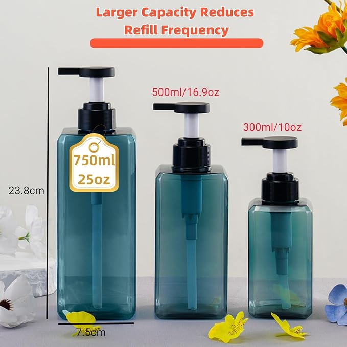 Shampoo and Conditioner Dispensers 25OZ Refillable Large Shower Bottles 2Pack - Image 4
