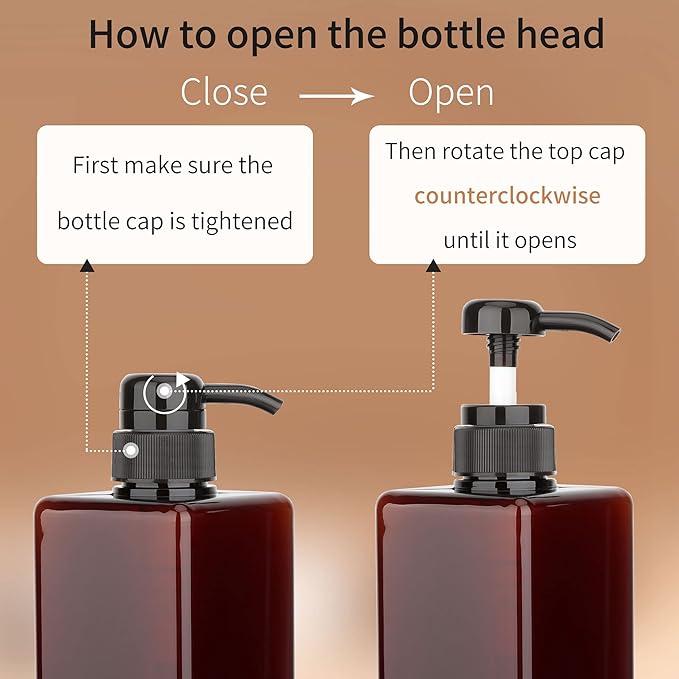Pump Bottle Dispenser 22oz/650ml Jansburg 2Pack Refillable Square Plastic - Image 4