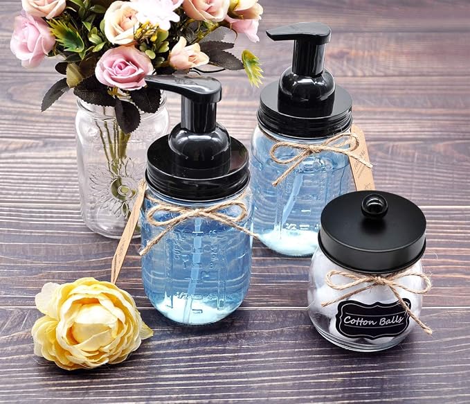 Amolliar Mason Jar Foaming Soap Dispenser Pump, Plastic Foam Soap Pump - Image 6