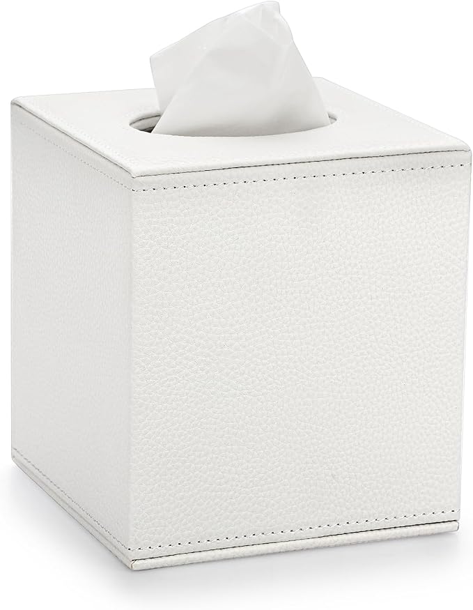 Sumnacon Tissue Box Cover Square Tissue Box Stylish PU Tissue Box Holder by Sumnacon