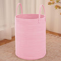 Large Woven Laundry Basket Hamper, 100L Cotton Rope Storage Bin by JMvicyroam
