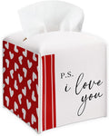 Red Heart Design Tissue Box Cover by Unknown