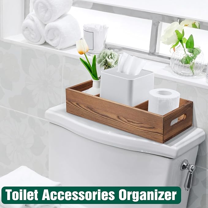 14 Inch Wood Bathroom Basket - Image 2