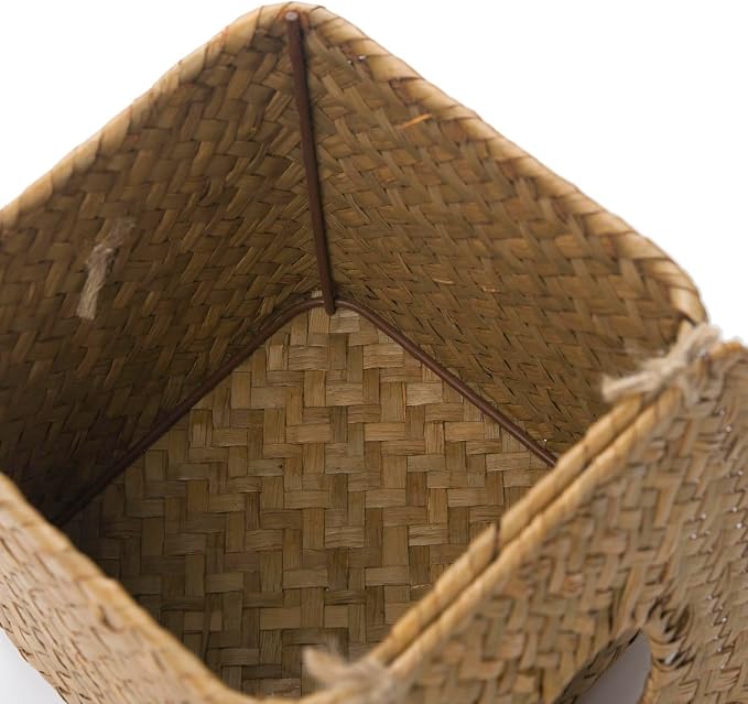 Tissue Box Cover Square, Seagrass Tissue Box Holder, Woven Facial Tissue Holder - Image 4