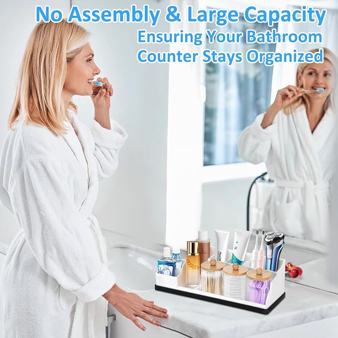 Bathroom Organizer Countertop, Toothbrush and Toothpaste Holder - Image 3