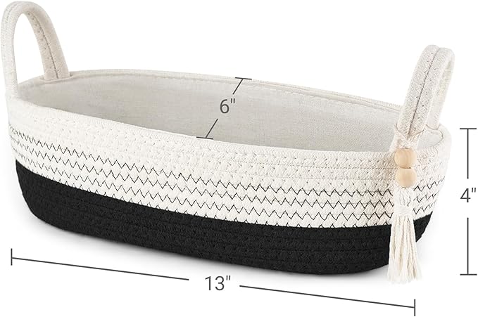 Mkono Small Storage Basket for Toilet Tank Top Boho Bathroom Decor Woven Rope - Image 6