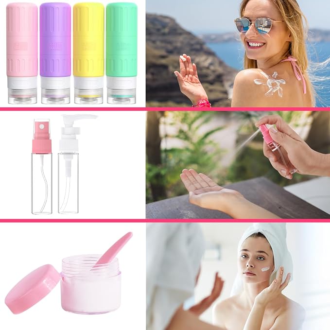 GLAMFIELDS Travel Bottles for Toiletries, TSA Approved 3.3oz Size LeakProof - Image 5