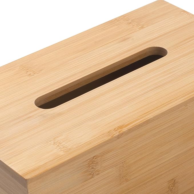 Tissue Box Cover, Rectangular Tissue Box Holder, Bamboo Facial Paper Holder - Image 2