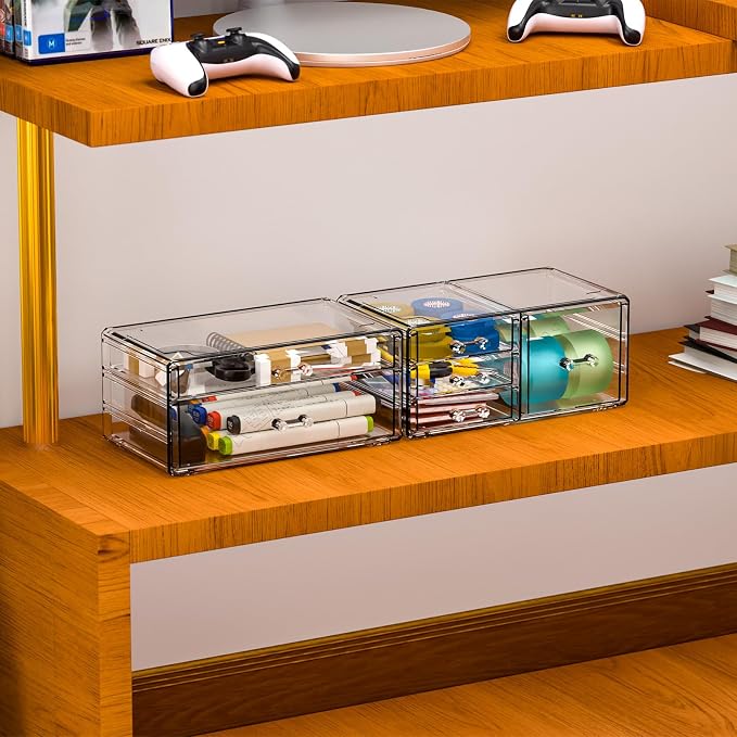 Cq acrylic 2 Pack Clear Desk Organizer - Image 5