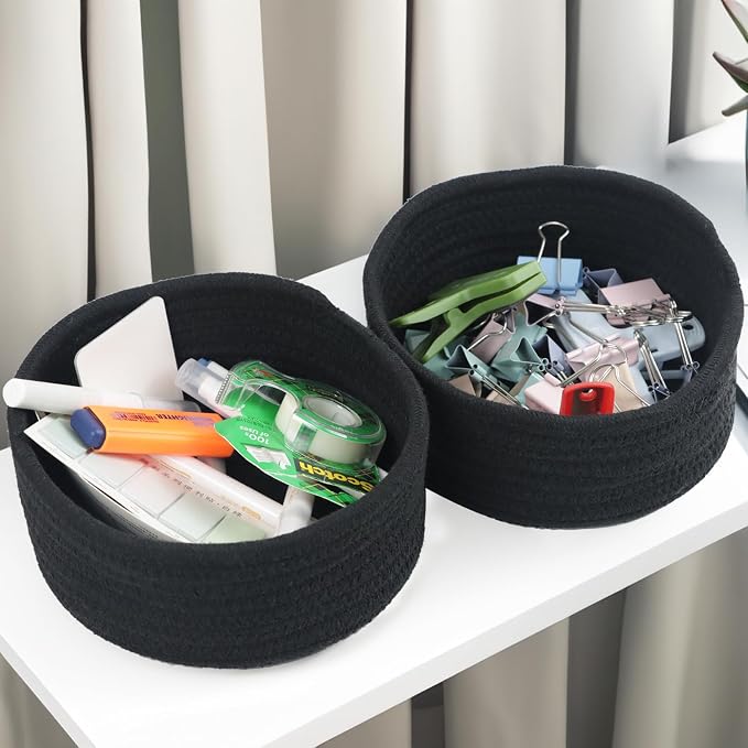 Small Basket, Cotton Rope Small Baskets - Image 2