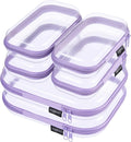 6 Pack Clear Hard Shell Zipper Case, Hard Plastic Organizer Pouches by Unknown