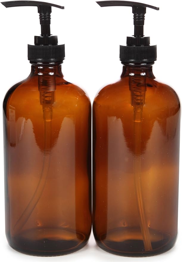 Vivaplex, 16 oz, Amber Glass Bottles by Vivaplex