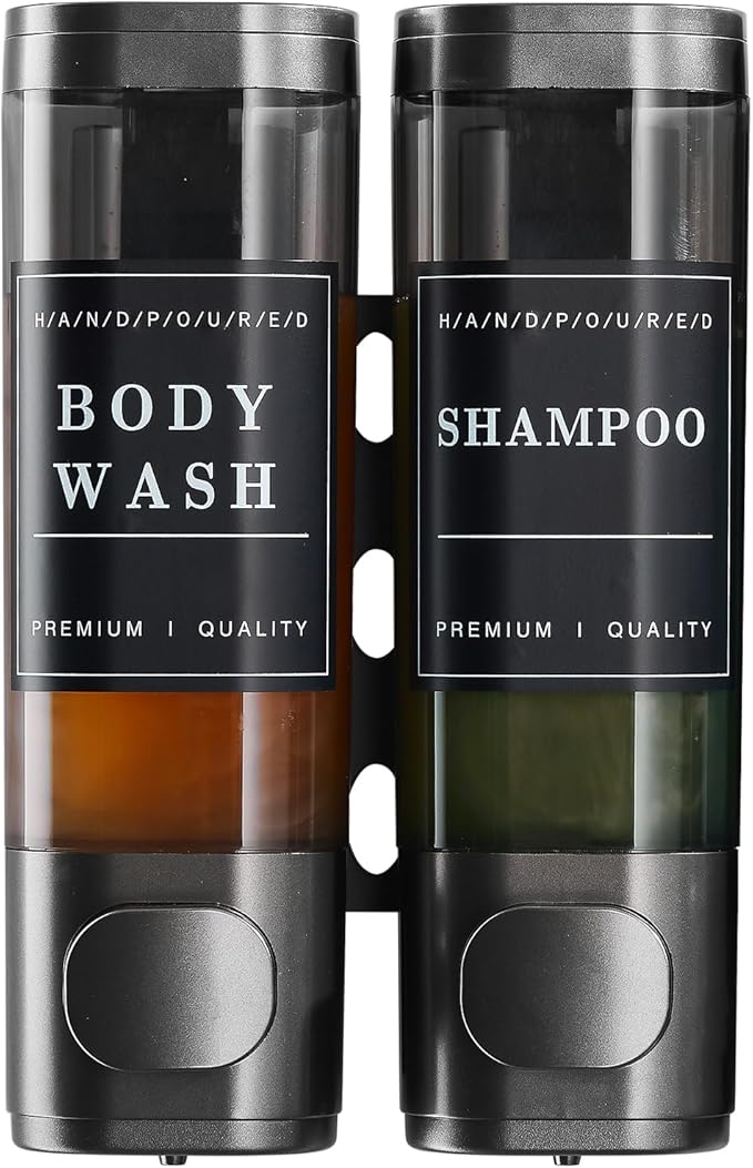 2-Chamber Wall-Mounted Shower Soap Dispenser by CaboDeseado