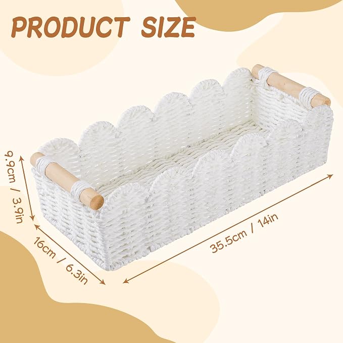 Toilet Paper Storage Basket Bathroom Counter Organizer Wicker Baskets - Image 7