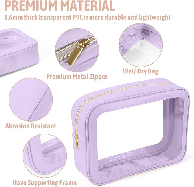 5PCS Diaper Bag Organizer Pouch Set, TSA Approved Toiletry Bag，Clear Waterproof - Image 4