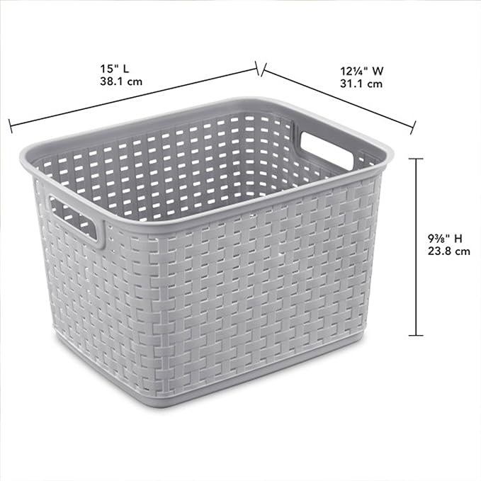 Sterilite 6-Pack Tall Weave Basket, Woven Plastic Storage Baskets - Image 2