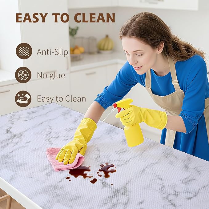 Shelf Liners for Kitchen Cabinets 12in x 30FT, Non Adhesive Drawer Liner Marble - Image 4