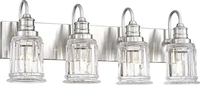 Brushed Nickel Bathroom Light, HWH 4-Light Vanity Lights by HWHINVESTMENT