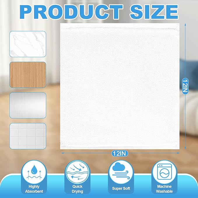 36 Pack 100% Cotton Wash Cloth, 12x12 Inch Highly Absorbent and Soft Feel - Image 2