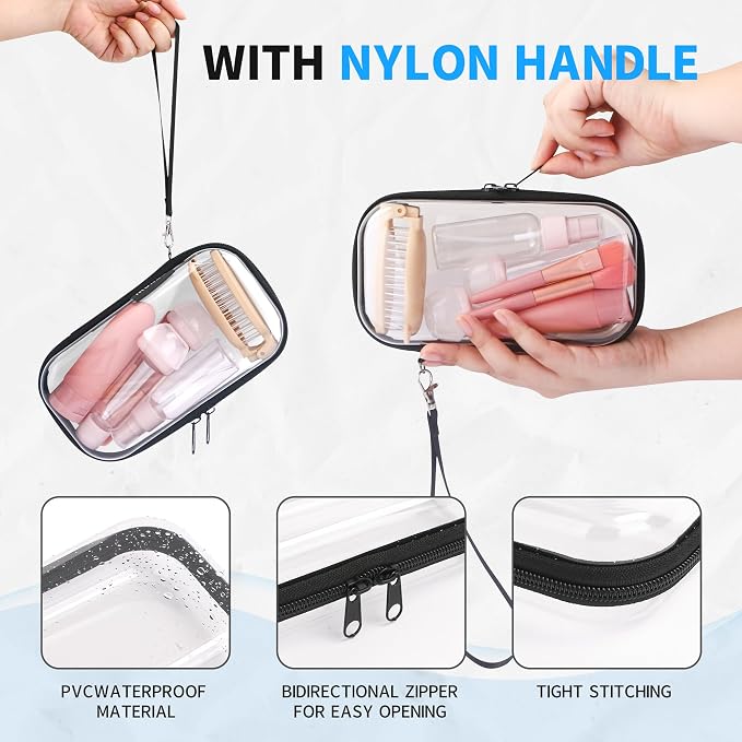 3 PCS Clear Hard Shell Zipper Case - Image 3