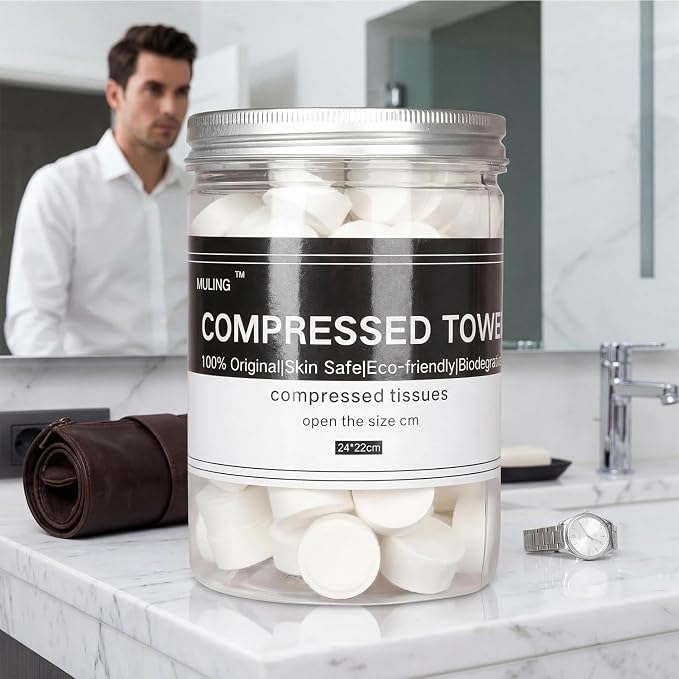 Canned 100 PCS Compressed Towels Portable Mini Compressed Coin Tissue - Image 4