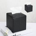 HOMOTEK 2 Pack Tissue Box Cover, Square PU Leather Tissue Holder, Decorative by HOMOTEK