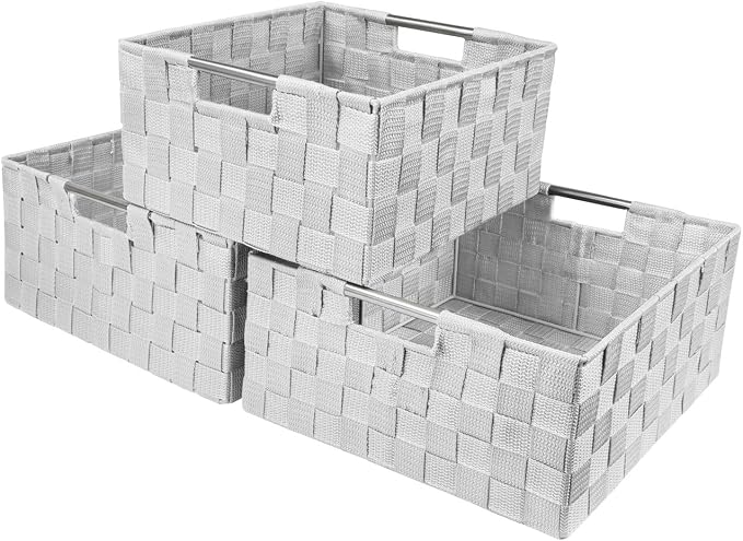 Sorbus Storage Box Woven Basket Bin Container Tote Cube Organizer Set Stackable by Sorbus
