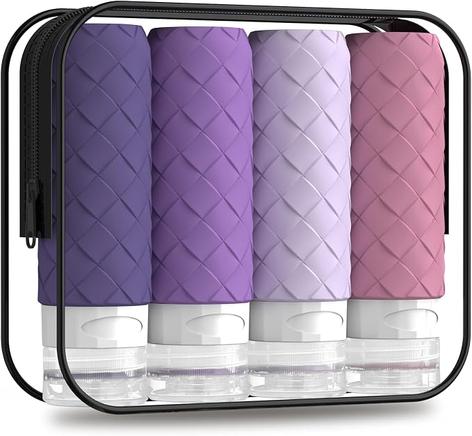 Travel Bottles for Toiletries, TSA Approved Silicone Travel Size Containers for by Silevoler