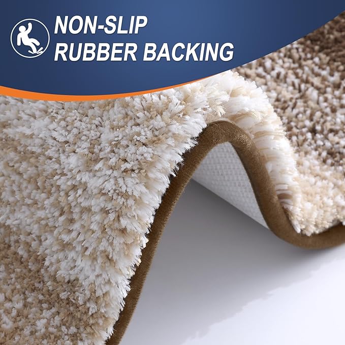 OLANLY Bathroom Rug Set 2 Piece, Soft Absorbent Microfiber Bath Rug Set - Image 5