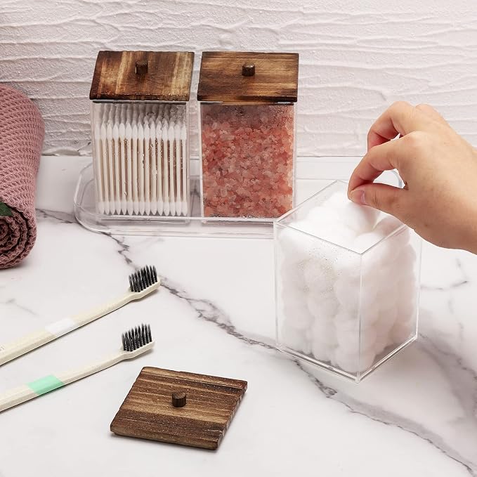 Tbestmax 12 OZ Cotton Swab/Ball/Pad Holder, Qtip Apothecary Jar - Image 6