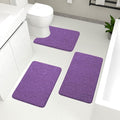 YIHOUSE Bathroom Rugs Mat Set 3 Piece Purple, Memory Foam Bath Mats Sets by YIHOUSE