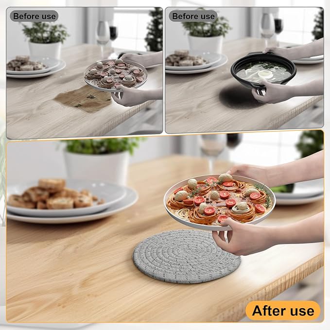 8" Trivets for Hot Dishes, 6 Pack Hot Pads for Kitchen Counter & Dining Table - Image 5