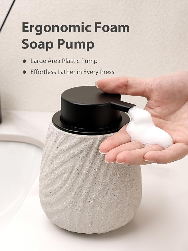 Foaming Soap Dispenser, 14 oz Ceramic Foam Soap Pump - Image 3