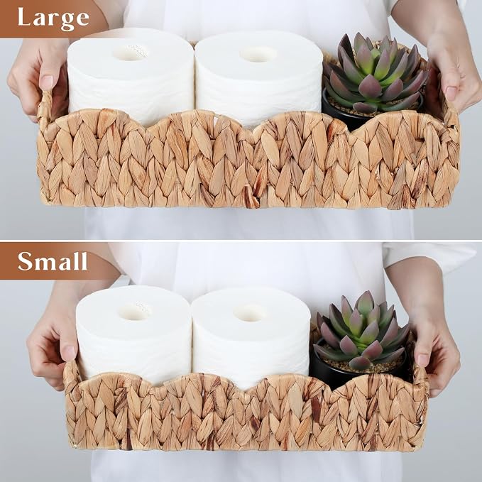 YANGQIHOME Toilet Paper Basket, Water Hyacinth Toilet Tank Basket - Image 8