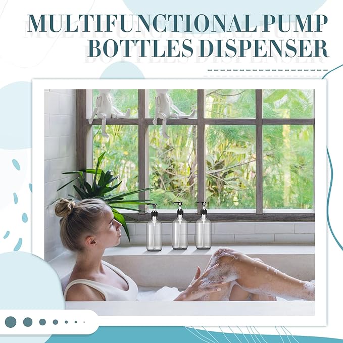 Tessco for you 12 Pack Clear Soap Dispenser Empty Plastic Pump Bottles - Image 7
