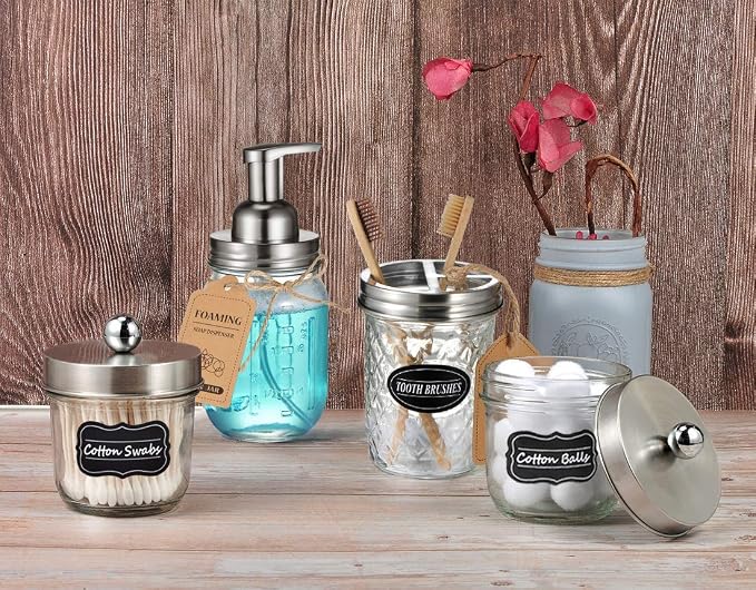Amolliar Mason Jar Foaming Soap Dispenser, Plastic Soap Pump, Refillable Hand - Image 5