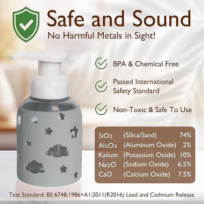 SoCal Suds & Company Foaming Hand Soap Dispenser Glass, Liquid Soap Pump - Image 8