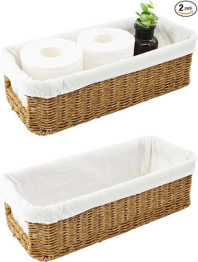 YRMT Rattan Toilet Tank Basket Toilet Paper Storage Baskets by YRMTKIHE