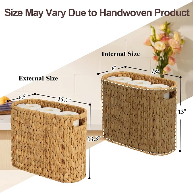 FairyHaus Wicker Toilet Paper Storage Basket - Image 3