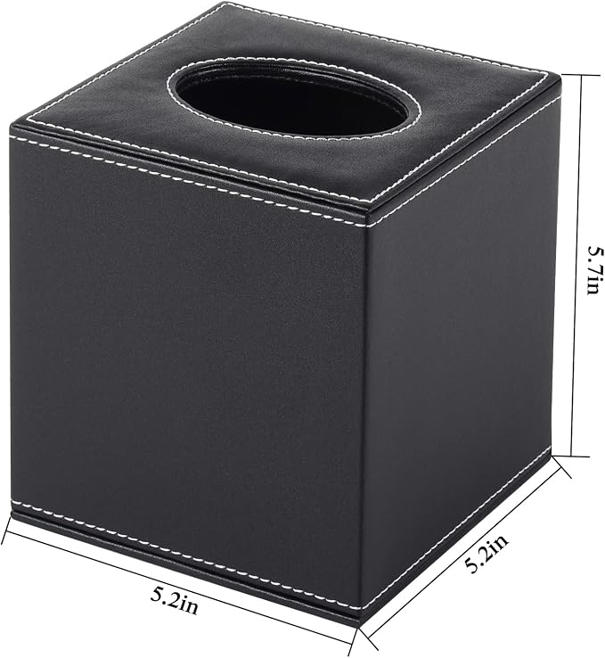 PU Leather Tissue Box Cover Square, Upgrade Large Size Napkin Holder Pumping - Image 3
