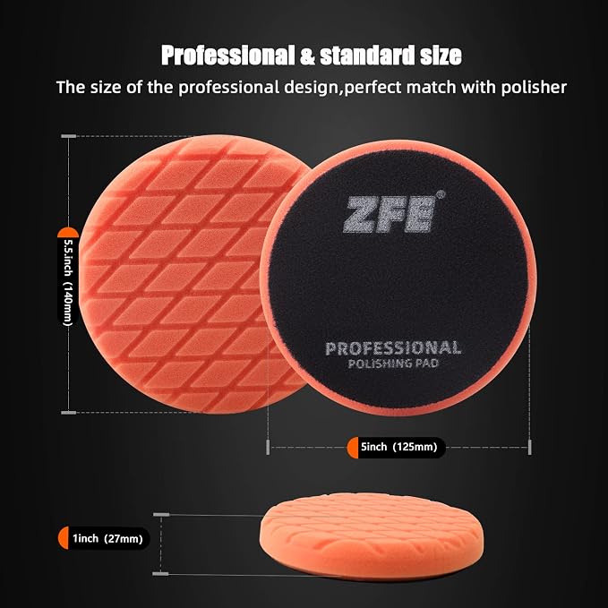 Buffing Polishing Pads, ZFE 7Pcs 5" Waffle Foam Buffing Pads Polishing Pads - Image 5