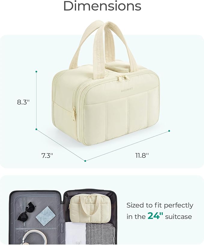 BAGSMART Travel Toiletry Bag, Puffy Large Toiletry Bag - Image 7