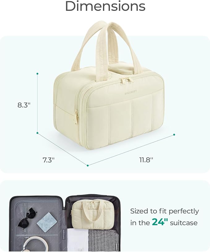 BAGSMART Travel Toiletry Bag, Puffy Large Toiletry Bag - Image 7
