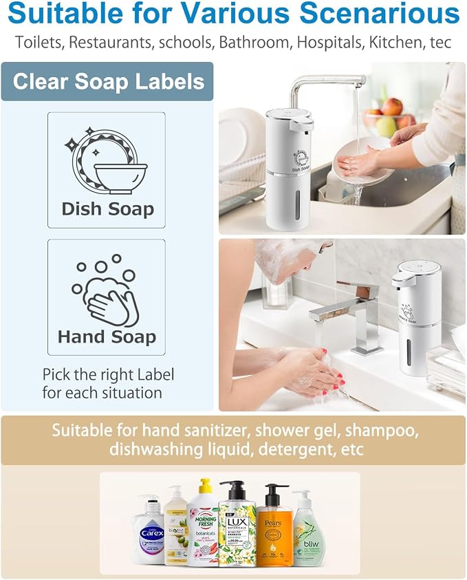 Automatic Liquid Soap Dispenser, 4-Level Adjustable, Wall Mount, USB - Image 6