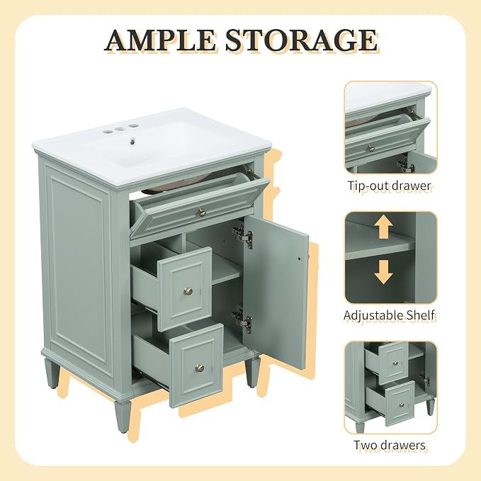 Harper & Bright Designs 24" Bathroom Vanity - Image 5