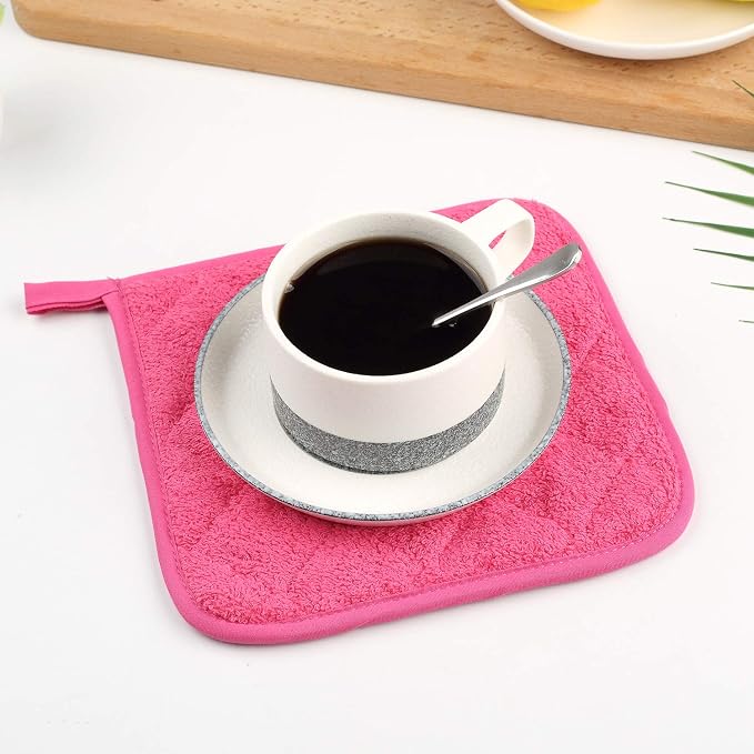100% Cotton Kitchen Everyday Basic Terry Pot Holder Heat Resistant Coaster - Image 7