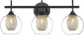 Bathroom Light Fixtures, 3-Light Black and Gold Vanity Lights Over Mirror by Audickic