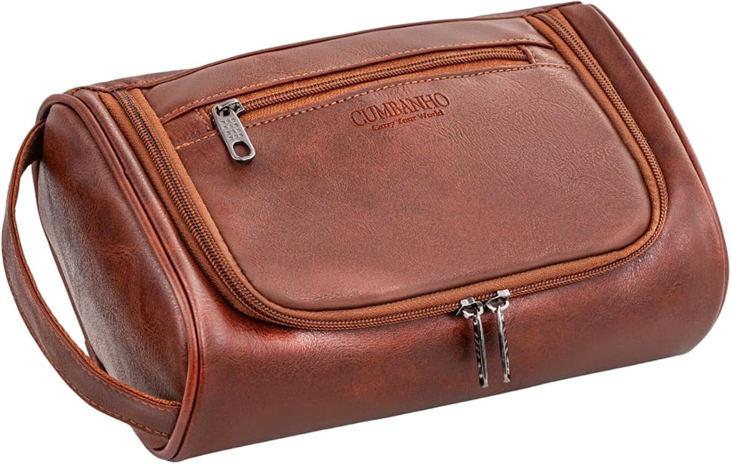 Mens Toiletry Bag, Compact Dopp Kit by CUMBANHO