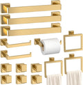 Bathroom Accessory Towel Bar Set: 15 Pieces Gold Bathroom Hardware Square by PAHSFSLLC
