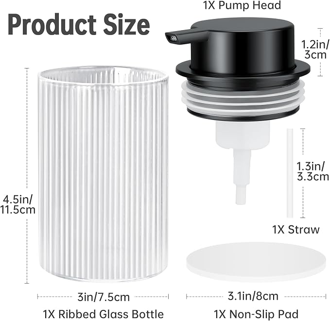 NiHome 14oz Multifunctional Glass Foaming Hand Soap Dispenser - Image 2